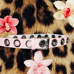 Pink belt w silver grommets